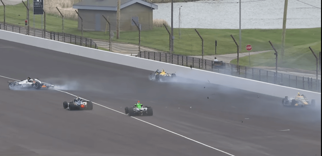 Indy 500 Practice Crash